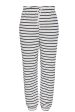 Pieces - Pcchilli Sweat Pants Stripes - 4410010 Cloud Dancer Black on Sale