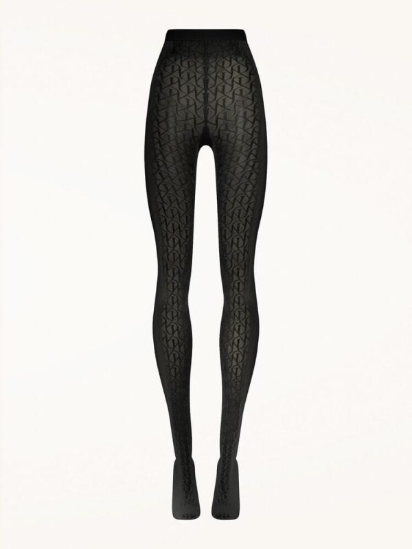 Wolford - W Lace Tights - Black For Discount