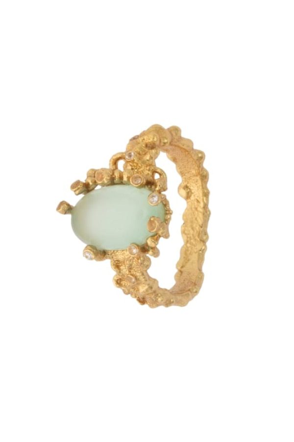 House Of Vincent - Delusive Truth Ring Chalcedony - Gilded For Discount