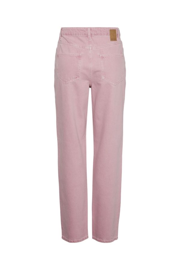 Pieces - Pcfria Straight Denim Pants - 4584190 Candy Pink Washed Online