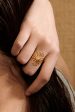 Pernille Corydon Jewellery - Large Bellis Ring Adj. - Golden Plated Hot on Sale