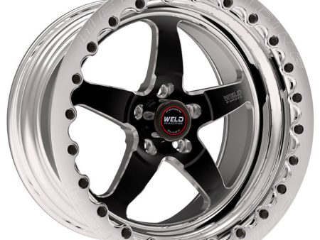 Weld S71 17x12   5x4.5 BP   4.8in. BS Black Wheel (Medium Pad) - Polished Single Beadlock MT For Discount