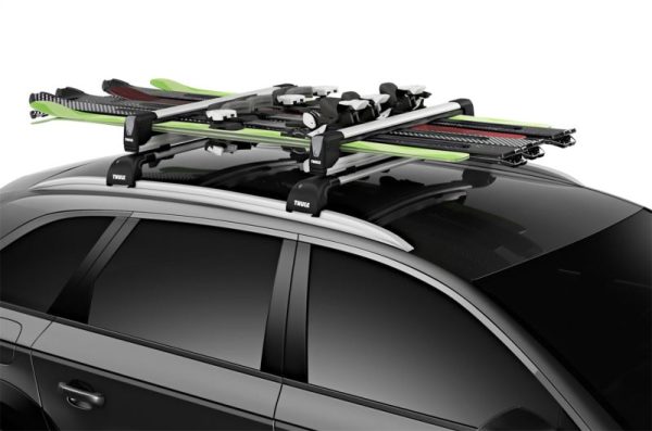 Thule SnowPack Extender Slide-out Ski Snowboard Rack (Up to 6 Pair Skis 4 Snowboards) - Black Silver For Cheap