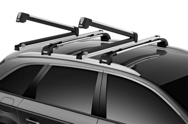 Thule SnowPack Extender Slide-out Ski Snowboard Rack (Up to 6 Pair Skis 4 Snowboards) - Black Silver For Cheap