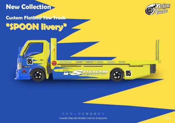 MICRO TURBO LIMITED EDITON SPOON 1 64 SCALE CUSTOM TOW TRUCK BLUE YELLOW - MT6405A4 Sale