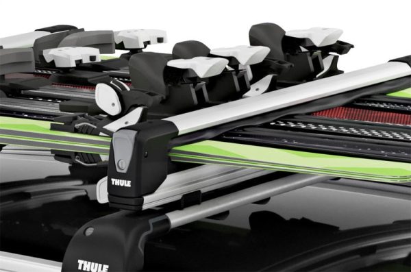 Thule SnowPack Extender Slide-out Ski Snowboard Rack (Up to 6 Pair Skis 4 Snowboards) - Black Silver For Cheap