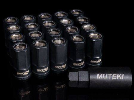 Wheel Mate Muteki HR50 Open End Lug Nuts - Black w  Black Ring 14x1.50 Online Hot Sale